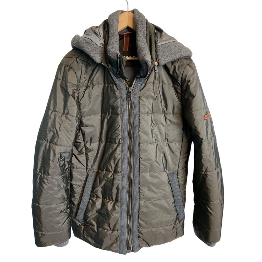 Baldessarini Designer Hooded Parka Gray Brown Size 46 Small